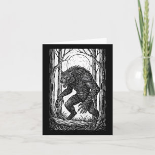 Carte Illustration de loup-garou vintage Halloween horre
