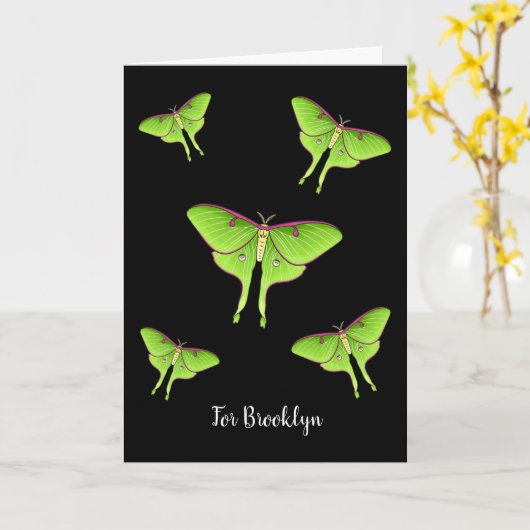 Carte Illustration de Luna Moth (Fleur jaune)