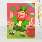 Carte Illustration de lutin pour la Saint-Patrick (Fleur jaune)