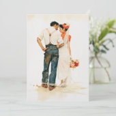 Carte Illustration de mariage Romance Rustique (Debout devant)