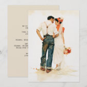 Carte Illustration de mariage Romance Rustique (Devant / Derrière)