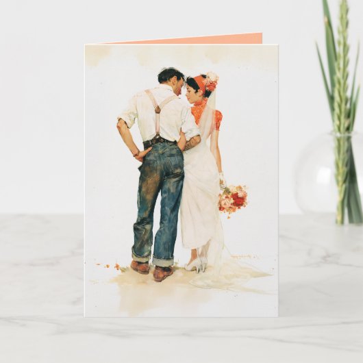 Carte Illustration de mariage Romance Rustique (Devant)