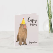 Carte Illustration de mignonne Capybara Pun Anniversaire (Devant)