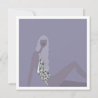 Carte Illustration de mode Chic Femme Violet Art Moderne