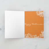 Carte illustration de mode halloween avec dentelle noire (Intérieur)