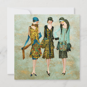Carte Illustration de mode vintage des années 1930