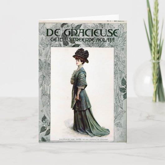 Carte Illustration de mode vintage glamour (Devant)