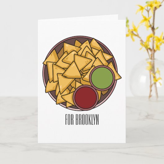 Carte Illustration de Nachos (Fleur jaune)