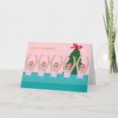 Carte Illustration de nageurs artistiques Noël (Devant)