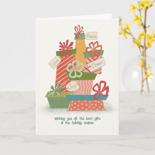 Carte Illustration de Noël (Fleur jaune)