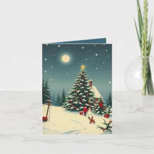 Carte Illustration de Noël vintage