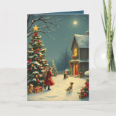 Carte Illustration de Noël vintage (Devant)