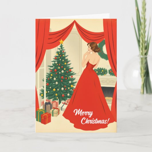 Carte Illustration de Noël vintage (Devant)