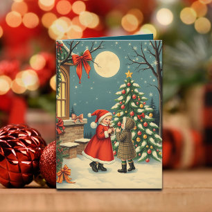 Carte Illustration de Noël Vintage