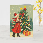 Carte Illustration de Noël vintage (Fleur jaune)