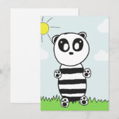 Carte Illustration de Panda Mignon (Devant / Derrière)