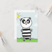 Carte Illustration de Panda Mignon (Devant/Arrière en situation)
