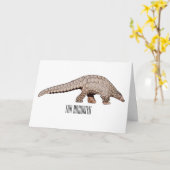 Carte Illustration de Pangolin (Fleur jaune)