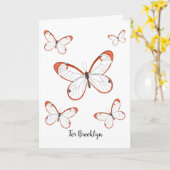 Carte Illustration de papillon en verre (Fleur jaune)