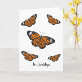 Carte Illustration de papillon monarque (Fleur jaune)