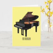 Carte Illustration de piano (Fleur jaune)