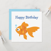 Carte Illustration de poisson d'or convivial (Devant/Arrière en situation)