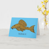 Carte Illustration de poisson Pleco (Fleur jaune)