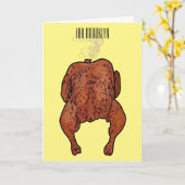 Carte Illustration de poulet rôti (Fleur jaune)
