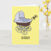 Carte Illustration de poussette (Fleur jaune)