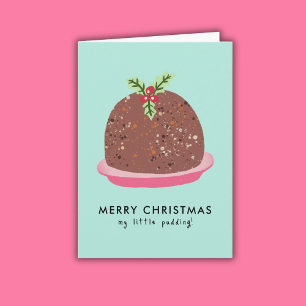 Carte Illustration de pudding moderne de Noël joyeux