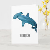 Carte Illustration de requin marteau (Fleur jaune)