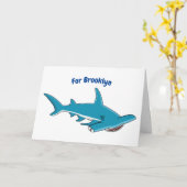 Carte Illustration de requin marteau (Fleur jaune)