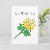 Carte Illustration de rose jaune (Debout devant)