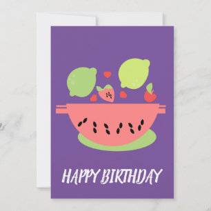 Carte Illustration de salade de fruits pour joyeux anniv