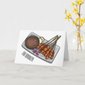 Carte Illustration de Satay (Fleur jaune)