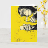 Carte Illustration de singe drôle prenant un selfie – Ch (Fleur jaune)