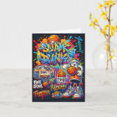 Carte Illustration de style graffiti de basket-ball cool (Fleur jaune)