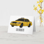 Carte Illustration de taxi (Fleur jaune)
