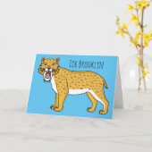 Carte Illustration de tigre à dents de sabre (Fleur jaune)