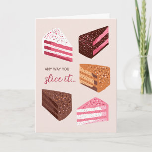 Carte Illustration de tranches de gâteau dessinées à la 