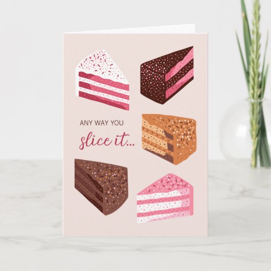 Carte Illustration de tranches de gâteau dessinées à la (Devant)