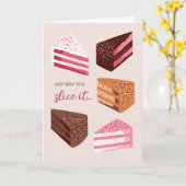 Carte Illustration de tranches de gâteau dessinées à la (Fleur jaune)