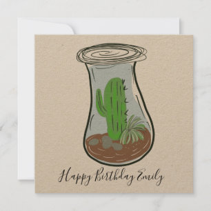 Carte Illustration de verdure dans un pot de cactus