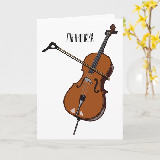 Carte Illustration de violoncelle (Fleur jaune)