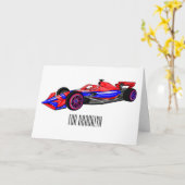 Carte Illustration de voiture de course professionnelle (Fleur jaune)