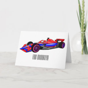 Carte Illustration de voiture de course professionnelle