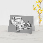 Carte Illustration de voiture de sport Morgan Plus 4 196 (Fleur jaune)