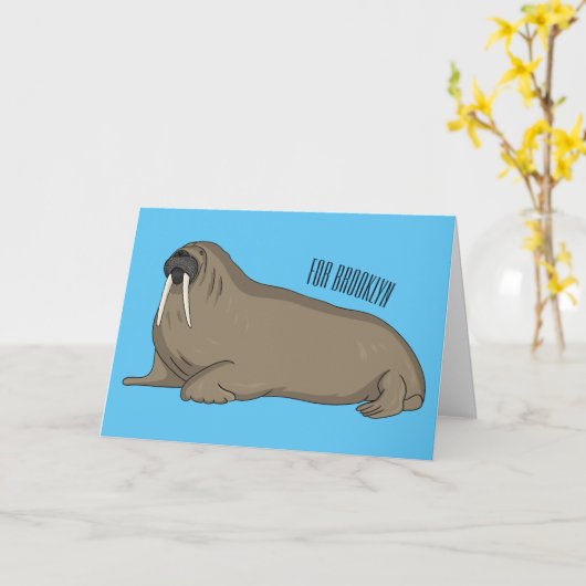 Carte Illustration de Walrus (Fleur jaune)