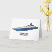 Carte Illustration de yacht (Fleur jaune)