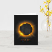 Carte Illustration d'éclipse solaire (Fleur jaune)